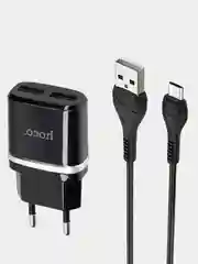 Зарядное Устройство на 2 USB + кабель micro USB Hoco c12
