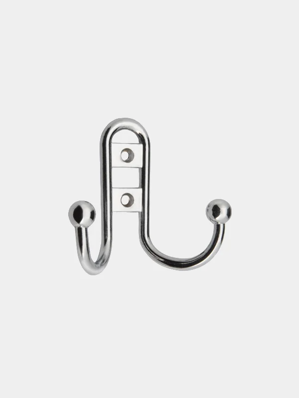 Серебряный крючок R15, 2-х рожковый
