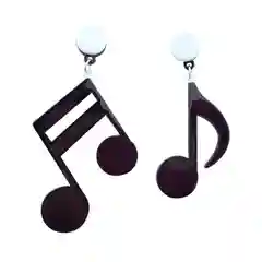 Серьги" Ноты", цвет черный