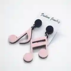 Серьги Ноты цвет РОЗОВЫЙ