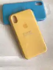 Лимонный защитный силиконовый чехол для iPhone XR с яблоком