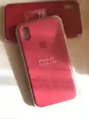 Коралловый меланж защитный силиконовый чехол для iPhone XR с яблоком