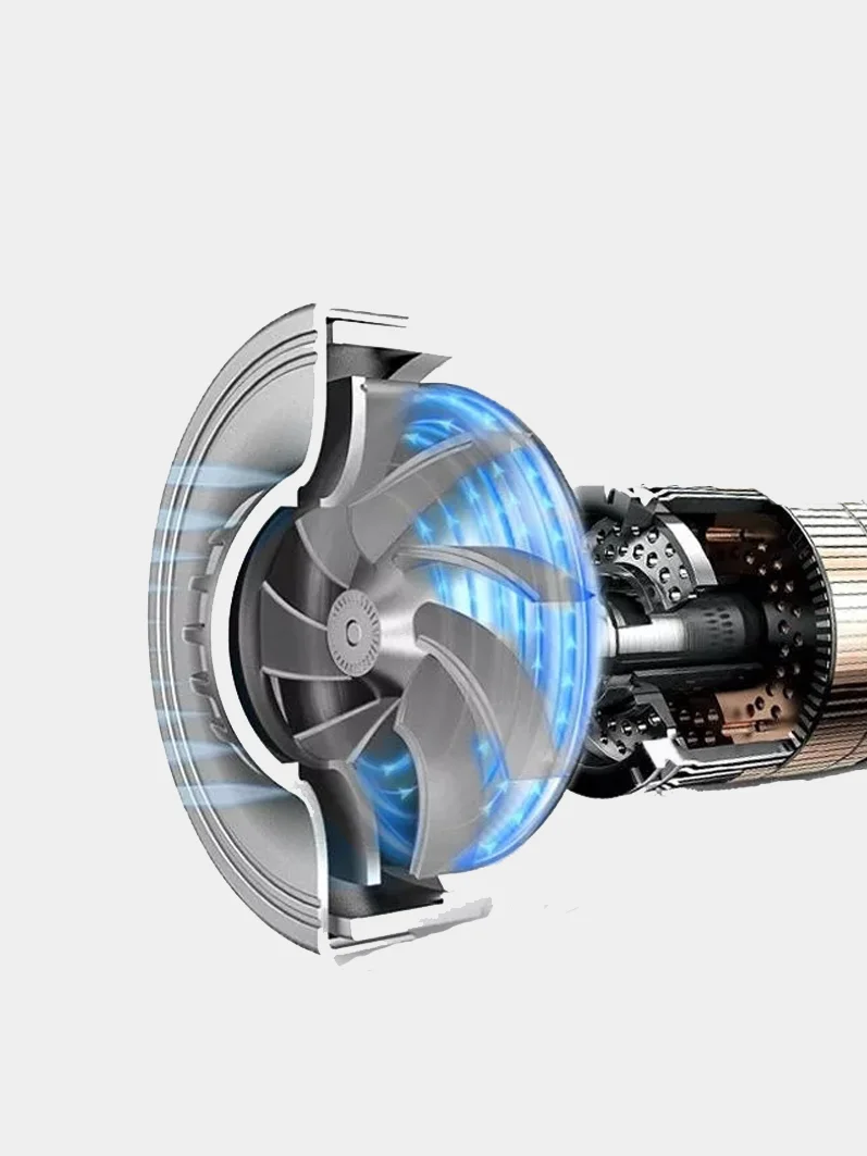 Белый пылесос автомобильный мощностью 120 W, без мешка