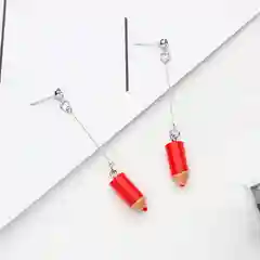 Коричневый серьги-подвески бутылочки