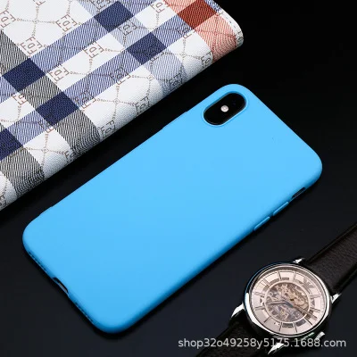 Голубой силиконовый чехол iPhone 6/6S, 6/6S Plus, 7/8, 7/8 Plus, X, XS, XS Max, XR, 11, 11 Pro, 11 Pro Max