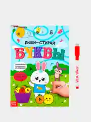 Серебряный многоразовые книжки с заданиями "Пиши-стирай" 3+