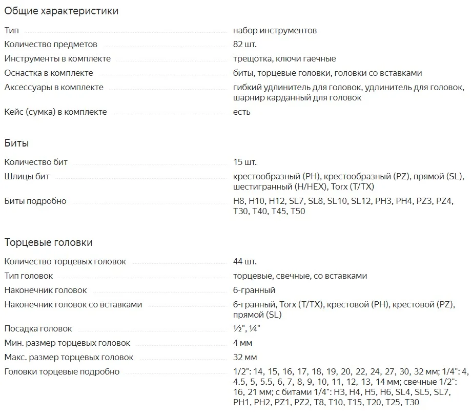 Набор инструментов Волат 82 предмета