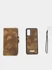 Коричневый кошелек  + чехол из эко кожи Samsung A50, A70, S10, S10+, S20