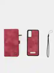 Красный кошелек  + чехол из эко кожи Samsung A50, A70, S10, S10+, S20
