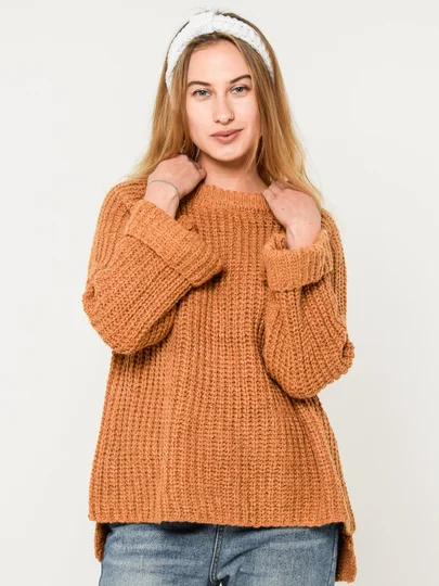 Свитер вязаный оверсайз крупной вязки Knit