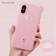 Коричневый чехол Baseus Bear Silicone Case Apple iPhone X, XS, XS Max с ремешком