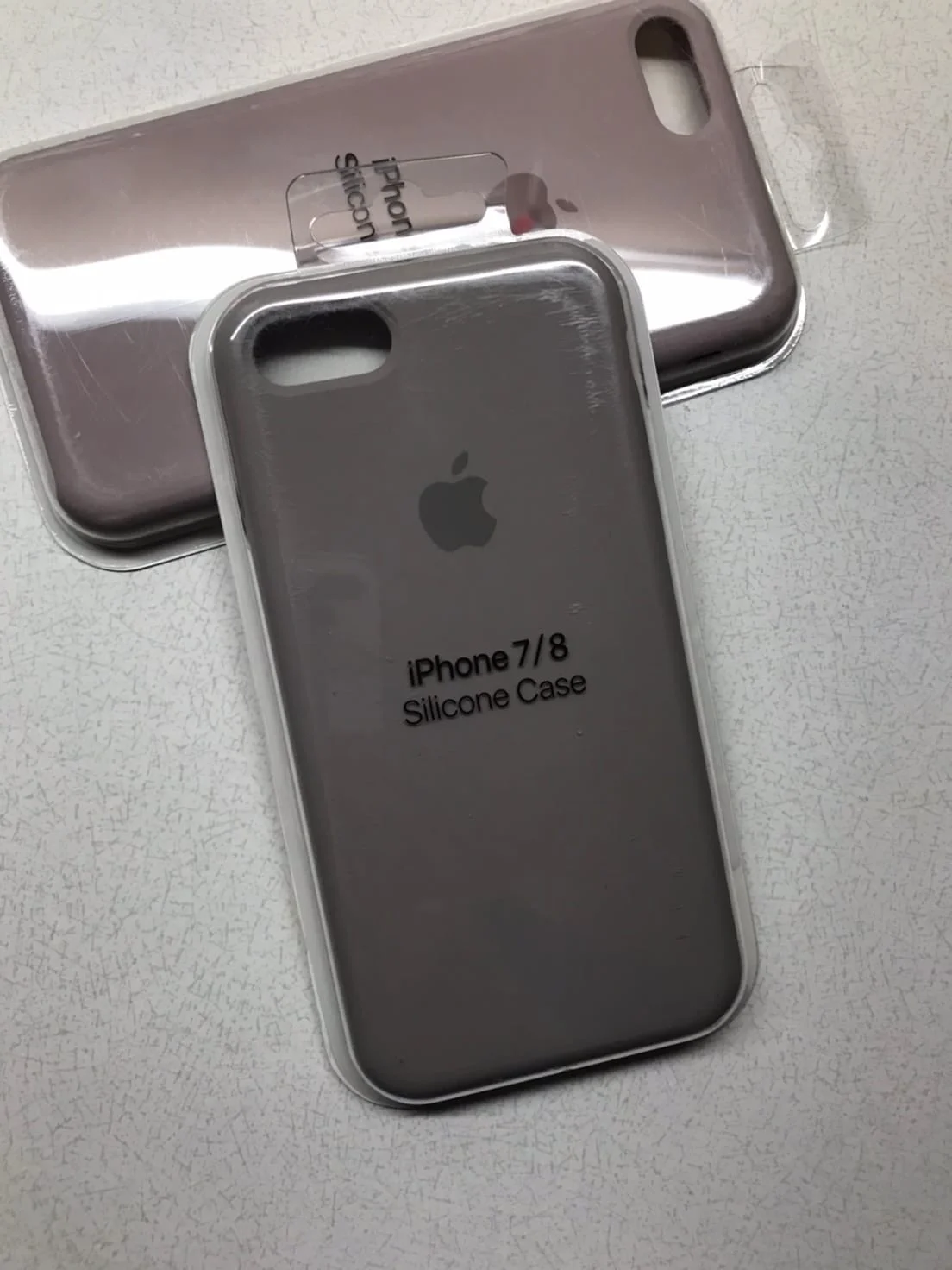Серый меланж защитный силиконовый чехол для iphone 7 iphone 8 с яблоком