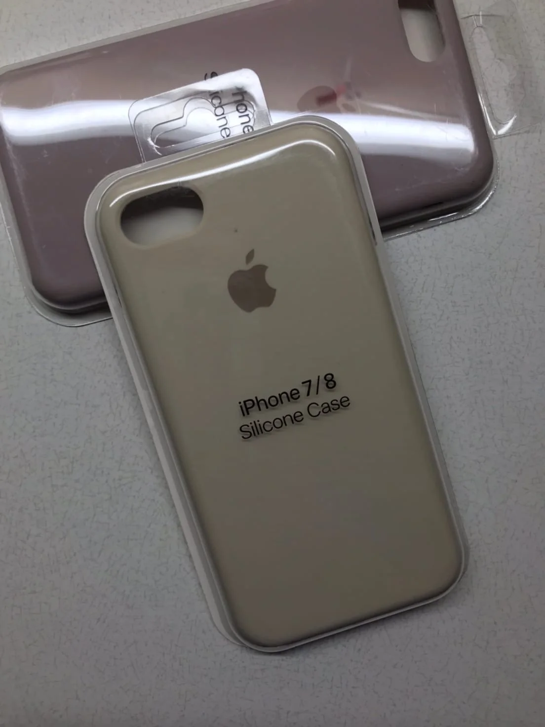 Бежевый защитный силиконовый чехол для iphone 7 iphone 8 с яблоком