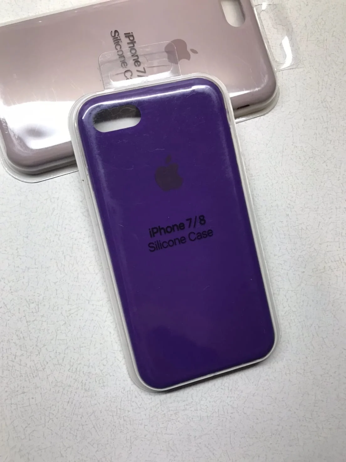 Фиолетовый защитный силиконовый чехол для iphone 7 iphone 8 с яблоком