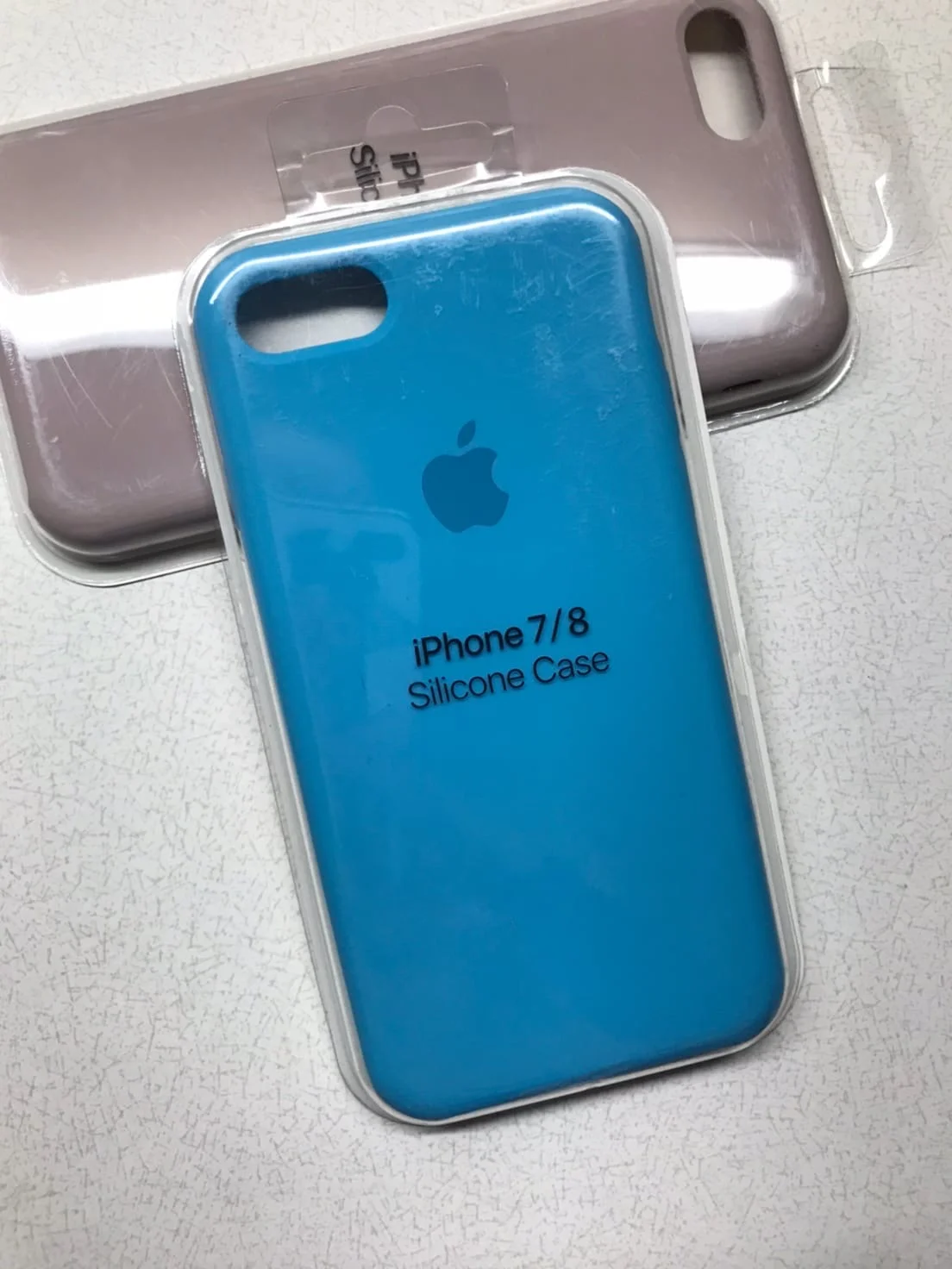Синий меланж защитный силиконовый чехол для iphone 7 iphone 8 с яблоком