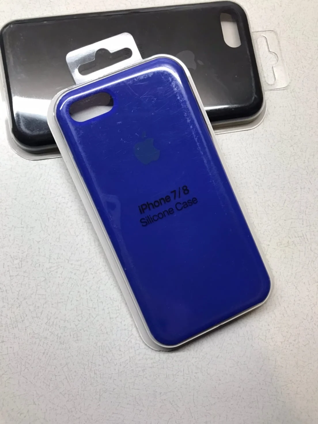 Темно-синий защитный силиконовый чехол для iphone 7 iphone 8 с яблоком