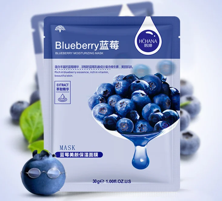 Синий тканевая маска ROREC Natural skin care mask