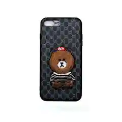 Серый чехол для iPhone с мишкой