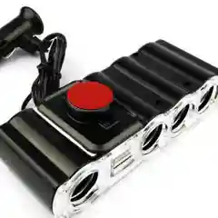 Разветвитель прикуривателя на 4 гнезда+2USB WF-4008, хаб, зарядное устройсво автомобильное