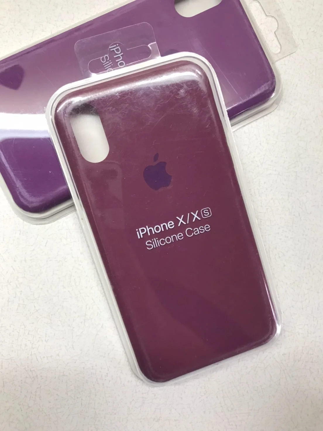 Фиолетовый защитный силиконовый чехол для iphone X iphone 10 с яблоком