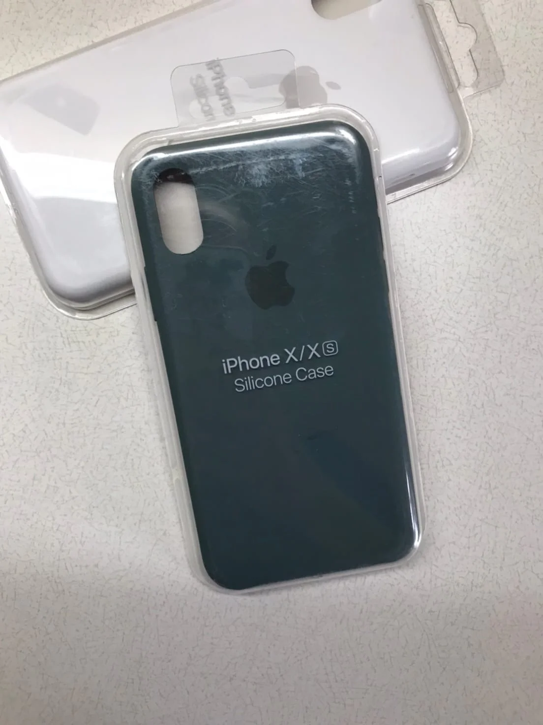 Синий меланж защитный силиконовый чехол для iphone X iphone 10 с яблоком