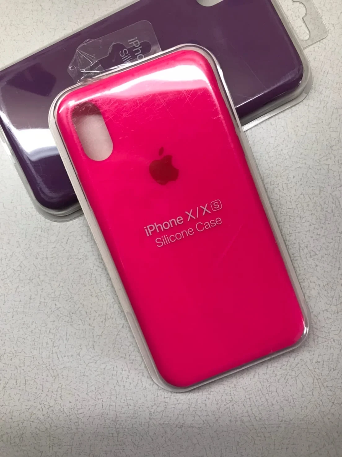 Фуксия защитный силиконовый чехол для iphone X iphone 10 с яблоком