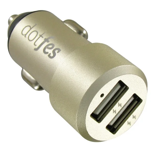 Dotfes / АЗУ Dotfes B03s 2xUSB, 4.8A + кабель Lightning gold