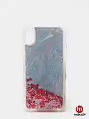 Красный чехол с блестками для iPhone X, XS