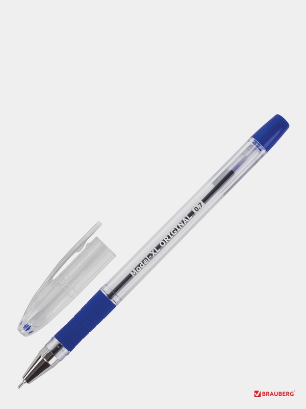 Ручка шариковая масляная с грипом BRAUBERG "Model-XL" ORIGINAL, СИНЯЯ, 2 шт., 143242