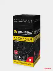 Карандаш чернографитный BRAUBERG, 5 шт., "Touch line", В, без резинки, заточенный
