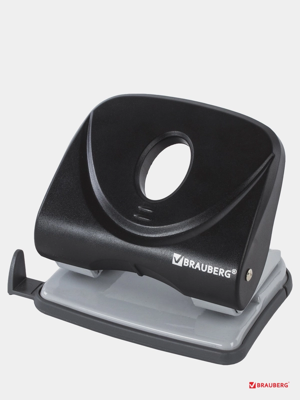 Дырокол BRAUBERG "Original", до 25 листов, черный, 222542