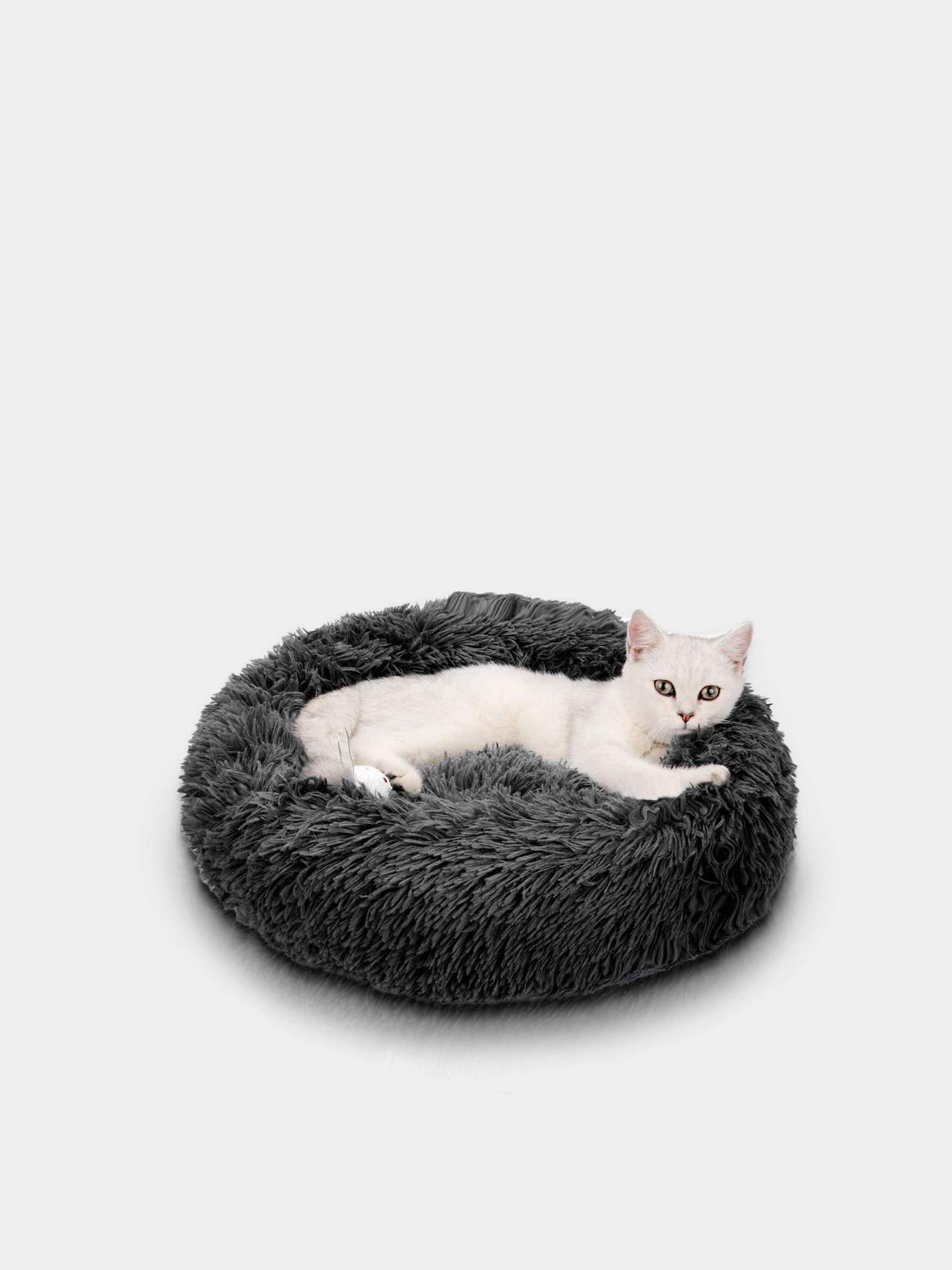 Лежак для собаки кошки с бортиками, размеры 60*50*15 см, текстиль, цвет коричневый