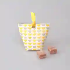 Желтый сборная мягкая коробка из картона с принтом