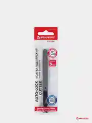Нож канцелярский 9 мм BRAUBERG "Extra 30", металлический, лезвие 30, автофиксатор, подвес,
