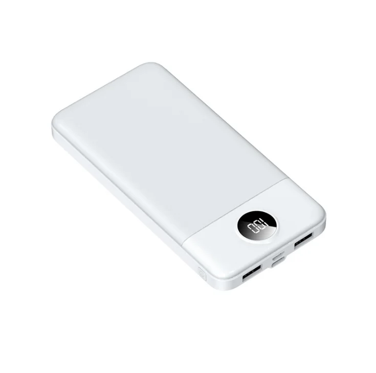 Белый power bank с дисплеем