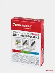 Пленки-заготовки для ламинирования МАЛОГО ФОРМАТА (54х86 мм), КОМПЛЕКТ 100 шт., 100 мкм, BRAUBERG, 530904