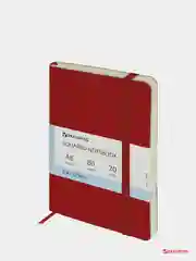 Блокнот  А6 BRAUBERG "Metropolis Ultra", под кожу, резинка, 80 листов, красный