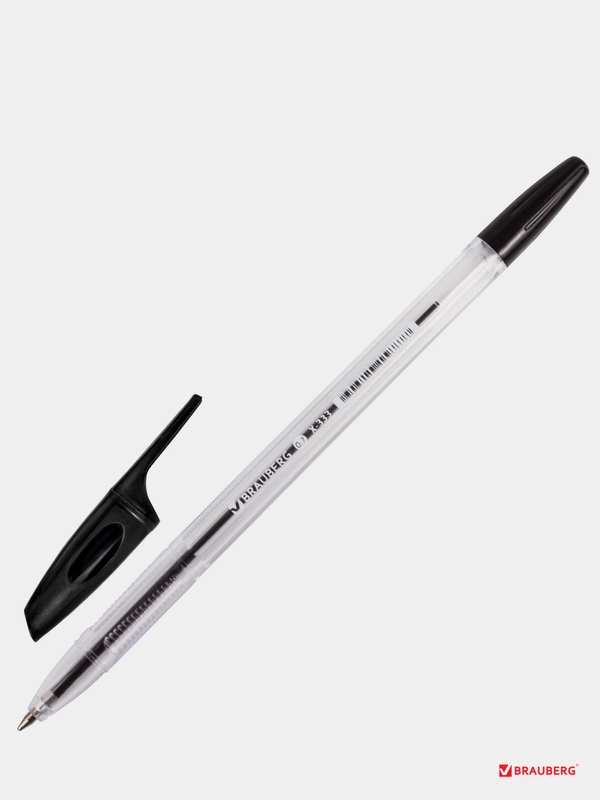 Ручка шариковая BRAUBERG "X-333", ЧЕРНАЯ, 5 шт., 142406