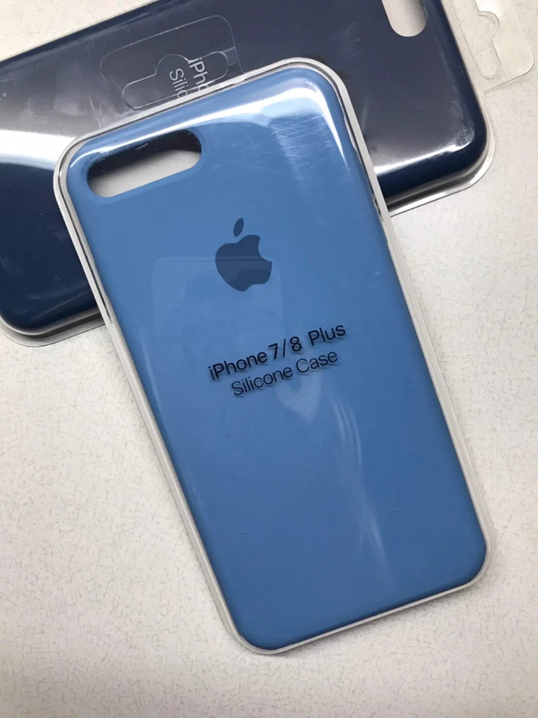 Голубой защитный чехол для iPhone 7+, iPhone 8+ с яблоком