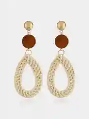 Серьги из ротанга плетенные