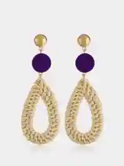 Серьги из ротанга плетенные