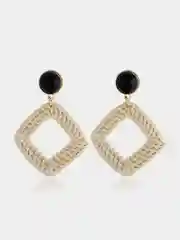 Серьги из ротанга плетенные