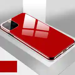 Красный стеклянный чехол для iPhone XR X 7 8 Plus XSMax XS 7 6S 6 Plus с гальваническим покрытием