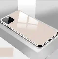 Бежевый стеклянный чехол для iPhone XR X 7 8 Plus XSMax XS 7 6S 6 Plus с гальваническим покрытием