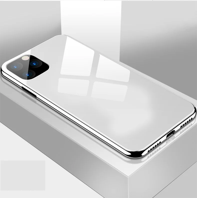 Белый стеклянный чехол для iPhone XR X 7 8 Plus XSMax XS 7 6S 6 Plus с гальваническим покрытием