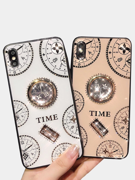 Чехол "Time" со стразами и подставкой для iPhone XR X 7 8 Plus XSMax XS 7 6S 6 Plus