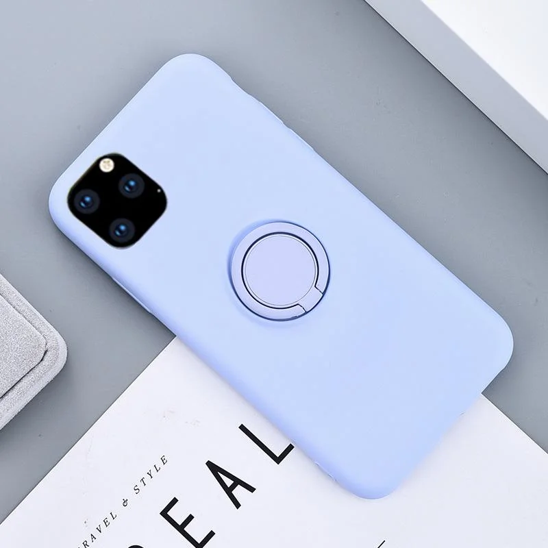 Лавандовый силиконовый чехол с магнитным кольцом попсокет для Apple iPhone айфон xs xr 11 pro max