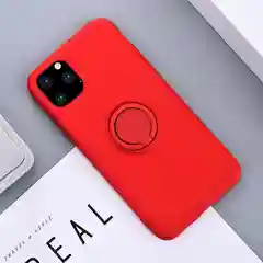 Красный силиконовый чехол с магнитным кольцом попсокет для Apple iPhone айфон xs xr 11 pro max