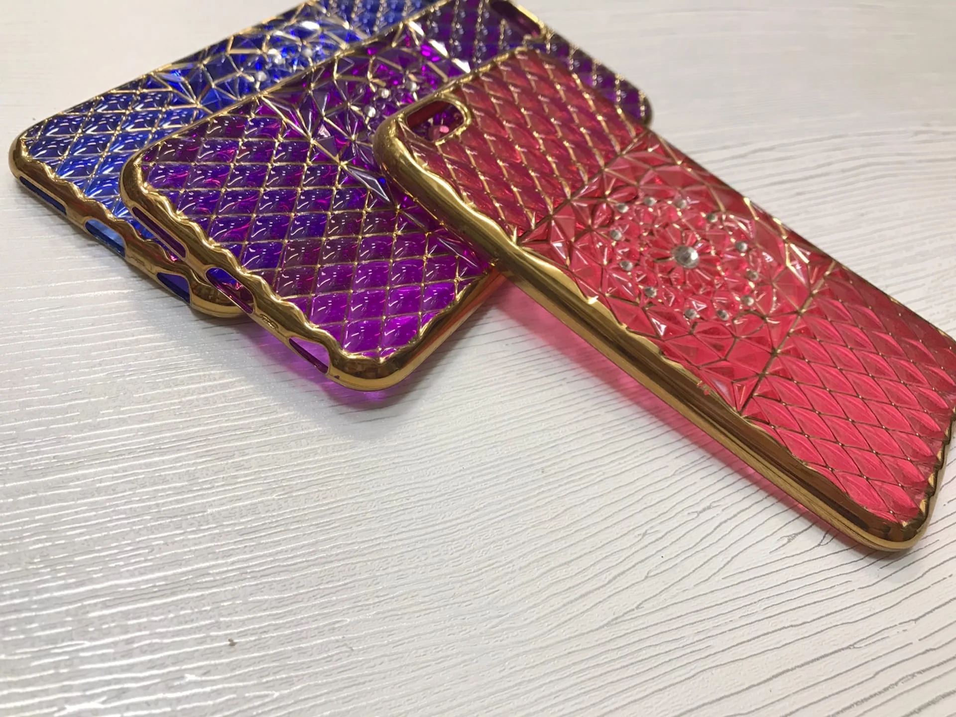 Фуксия защитный силиконовый чехол для iPhone 6, со стразами