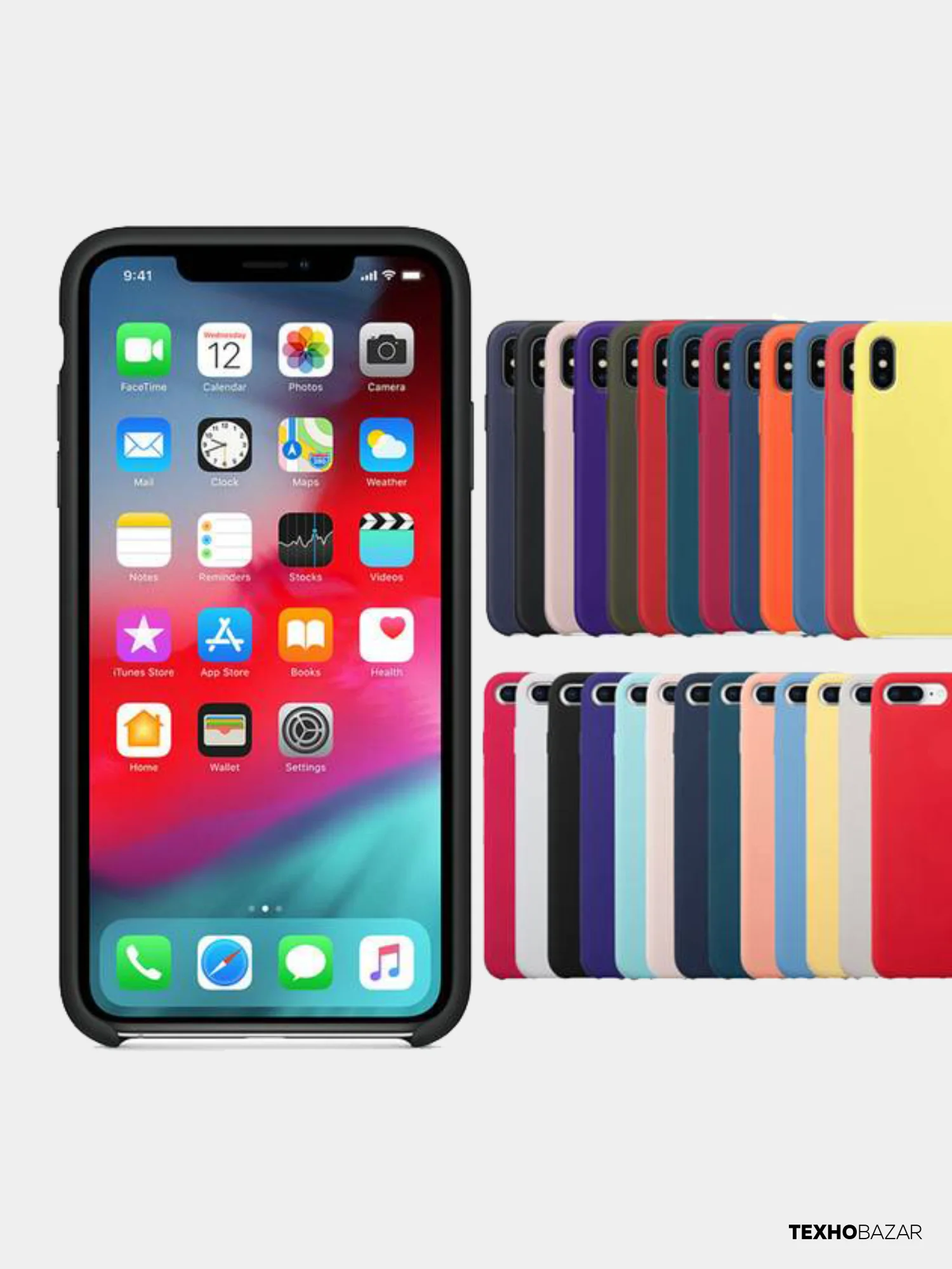 Коралловый силиконовый чехол на iPhone 6, 6S / 7, 8 / 7 Plus, 8 Plus / X, XS / XR (разные цвета)